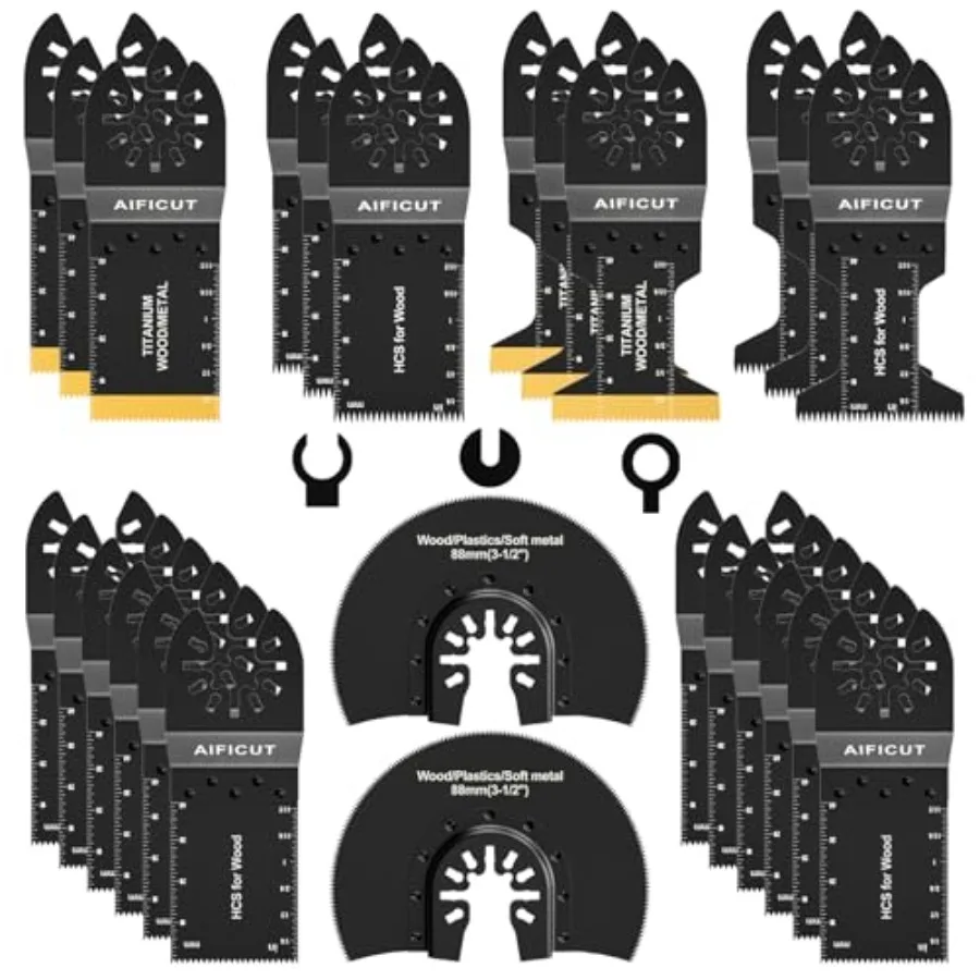 pcs Oscillating Saw Blades Titanium Multitool Blades for Wood Plastics Metal oscillating Tool Blades Kits Fit Rockwell Ridgid R
pcs Oscillating Saw Blades Titanium Multitool Blades for Wood Plastics Metal oscillating Tool Blades Kits Fit Rockwell Ridgid R
