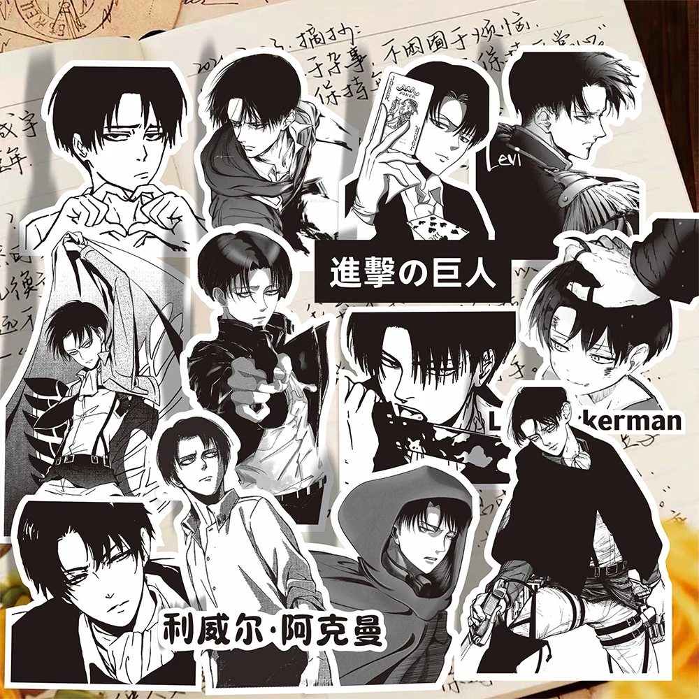 10/30/65pcs Levi Ackerman Anime Attack on Titan Stickers Black White Manga Graffiti Decals DIY Luggage Phone Laptop Sticker Pack
10/30/65pcs Levi Ackerman Anime Attack on Titan Stickers Black White Manga Graffiti Decals DIY Luggage Phone Laptop Sticker Pack