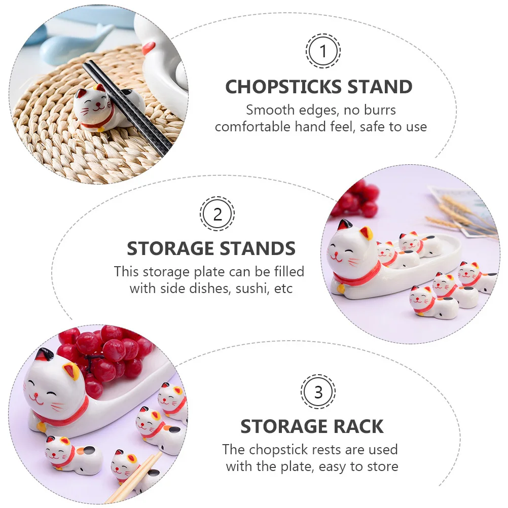 1Set Cat Shape Chopstick Rests Set Ceramic Sushi Storage Plate Smooth Edges Low Water Absorption Home Restaurant Decorative
1Set Cat Shape Chopstick Rests Set Ceramic Sushi Storage Plate Smooth Edges Low Water Absorption Home Restaurant Decorative