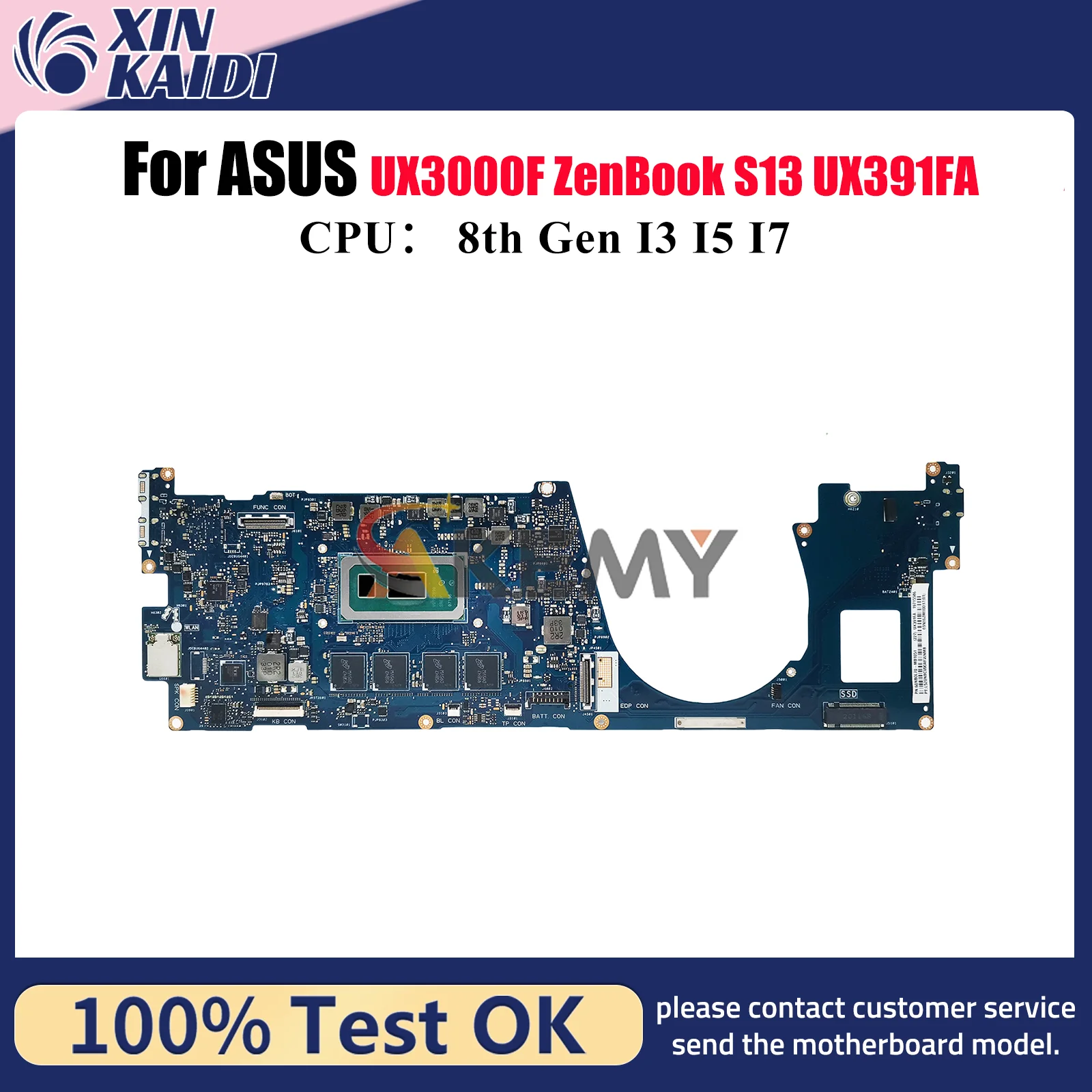 UX391FA Laptop Motherboard For ASUS ZenBook UX391FA UX3000F ZenBook S13 UX391F Mainboard W/ I3 I5 I7 CPU 100% tests OK fast ship 
UX391FA Laptop Motherboard For ASUS ZenBook UX391FA UX3000F ZenBook S13 UX391F Mainboard W/ I3 I5 I7 CPU 100% tests OK fast ship