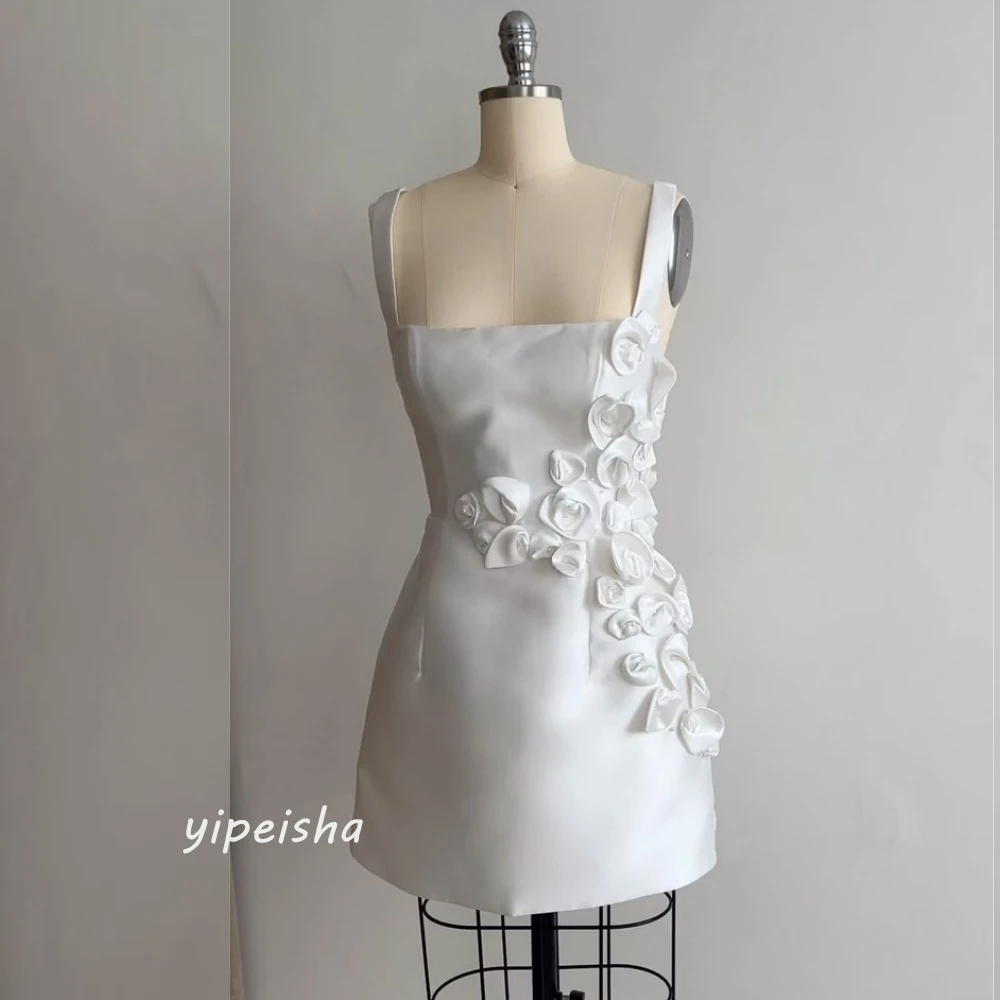 Satin Flower Ruched Formal Evening A-line Square Collar Bespoke Occasion Gown Short Dresses Casual
Satin Flower Ruched Formal Evening A-line Square Collar Bespoke Occasion Gown Short Dresses Casual