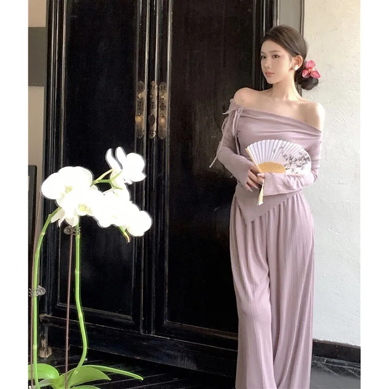 Mint Mambo Wear Suit Women's New Chinese Bow Long Sleeve Shoulder Dress Temperament Elegant Fashion Wide-Leg Pants Two-Piece Sui
Mint Mambo Wear Suit Women's New Chinese Bow Long Sleeve Shoulder Dress Temperament Elegant Fashion Wide-Leg Pants Two-Piece Sui