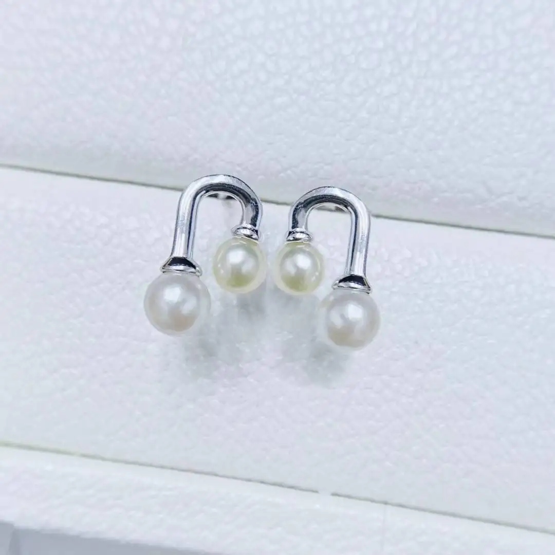 Серьги из стерлингового серебра S925, фурнитура для крепления, базовые монтажные детали, аксессуар для жемчуга 4-5 мм, 10 пар/лот
Серьги из стерлингового серебра S925, фурнитура для крепления, базовые монтажные детали, аксессуар для жемчуга 4-5 мм, 10 пар/лот