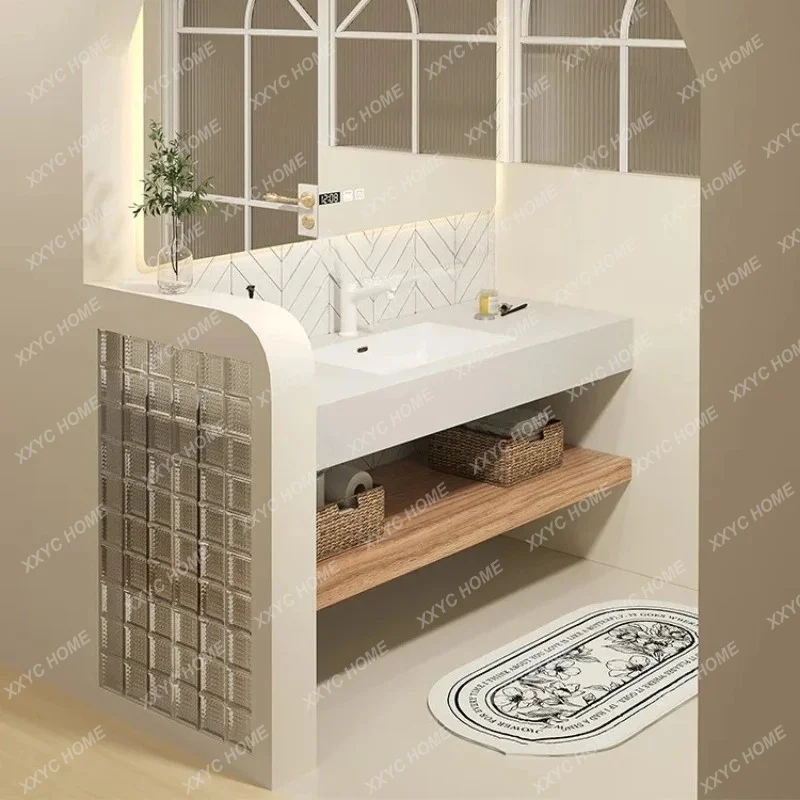 XX Slate double-layer modern simple bathroom hand/face integrated basin cabinet combination
XX Slate double-layer modern simple bathroom hand/face integrated basin cabinet combination