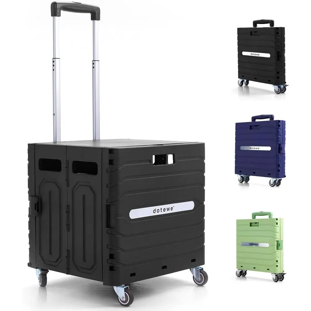 Portable Rolling Utility Cart with Lid, Collapsible Shopping Trolley for Grocery, Garden, Office, Storage, and Tools (Black)
Portable Rolling Utility Cart with Lid, Collapsible Shopping Trolley for Grocery, Garden, Office, Storage, and Tools (Black)