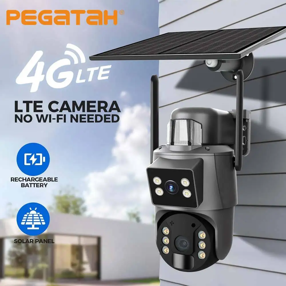 8MP 4G Solar PTZ Camera Dual Lens 24/7 Record AI Human Detection Color Night Vision Wireless Data Outdoor CCTV WiFi
8MP 4G Solar PTZ Camera Dual Lens 24/7 Record AI Human Detection Color Night Vision Wireless Data Outdoor CCTV WiFi