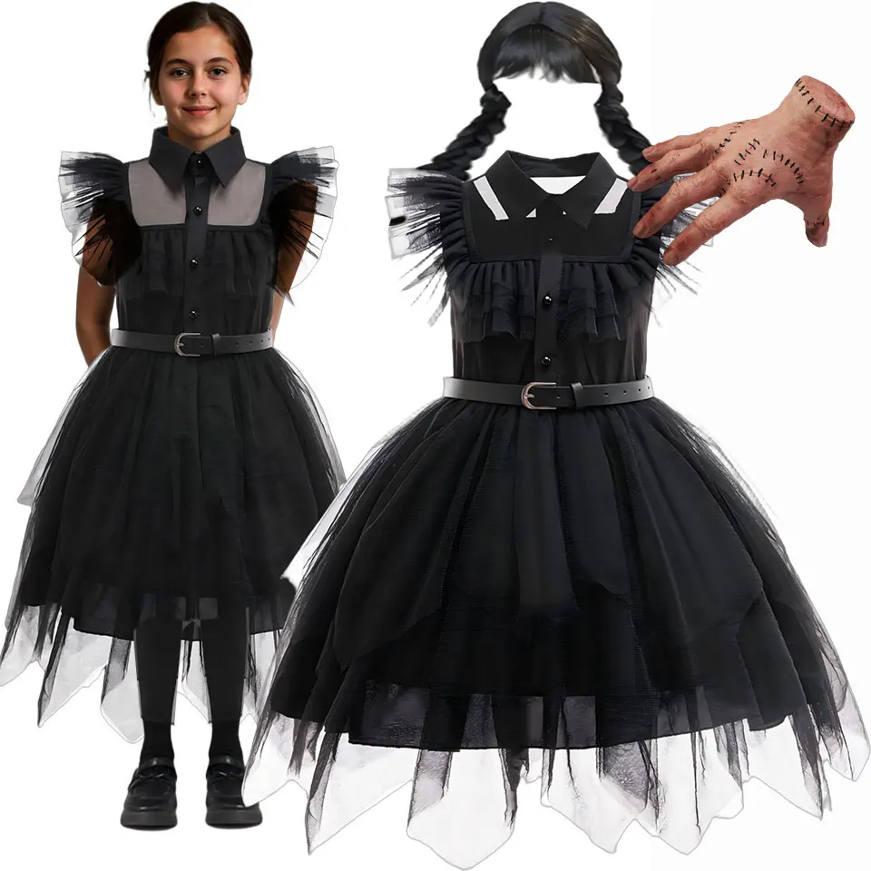 2025 Movie Weirdo Wensday Role Play Costume with Belt Wed. Season 2 Girl Prom Gown Soft Frock Gothic Black Adams Halloween Dress
2025 Movie Weirdo Wensday Role Play Costume with Belt Wed. Season 2 Girl Prom Gown Soft Frock Gothic Black Adams Halloween Dress