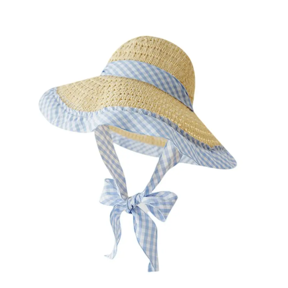 New Blue Grid Straw Hat Wide Brim Adjustable Woven Hat Elegant Breathable Sunshade Hat Summer
New Blue Grid Straw Hat Wide Brim Adjustable Woven Hat Elegant Breathable Sunshade Hat Summer