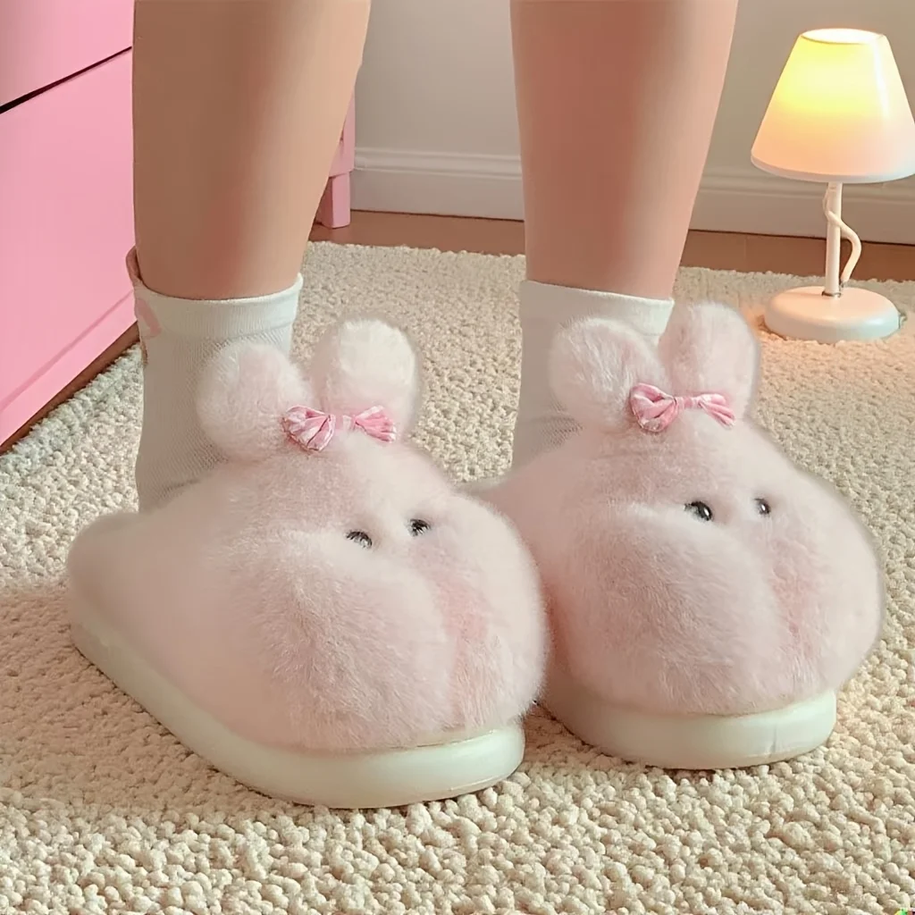 Cute Kawaii Bow-Knot Chubby Bunny Slippers Winter Warm Fluffy Shoes
Cute Kawaii Bow-Knot Chubby Bunny Slippers Winter Warm Fluffy Shoes