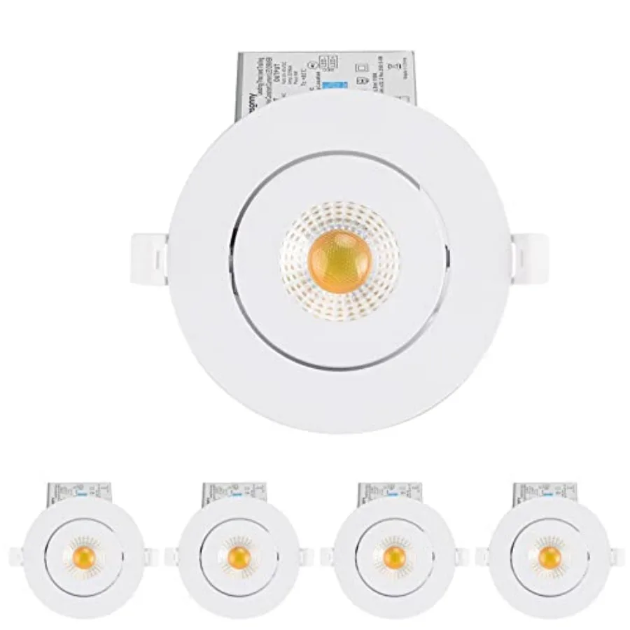 4 Inch Led Recessed lights Ultra-Thin Adjustable Eyeball Gimbal LED Recessed Lighting with Junction Box 9 Watts 750lm Dimmable
4 Inch Led Recessed lights Ultra-Thin Adjustable Eyeball Gimbal LED Recessed Lighting with Junction Box 9 Watts 750lm Dimmable