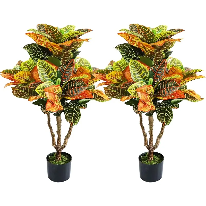 2PCS Artificial Croton Plant, Faux Fiddle Leaf fig Tree,Artificial Trees for Home Decor,Floor Plant,Front Porch Plants with
2PCS Artificial Croton Plant, Faux Fiddle Leaf fig Tree,Artificial Trees for Home Decor,Floor Plant,Front Porch Plants with