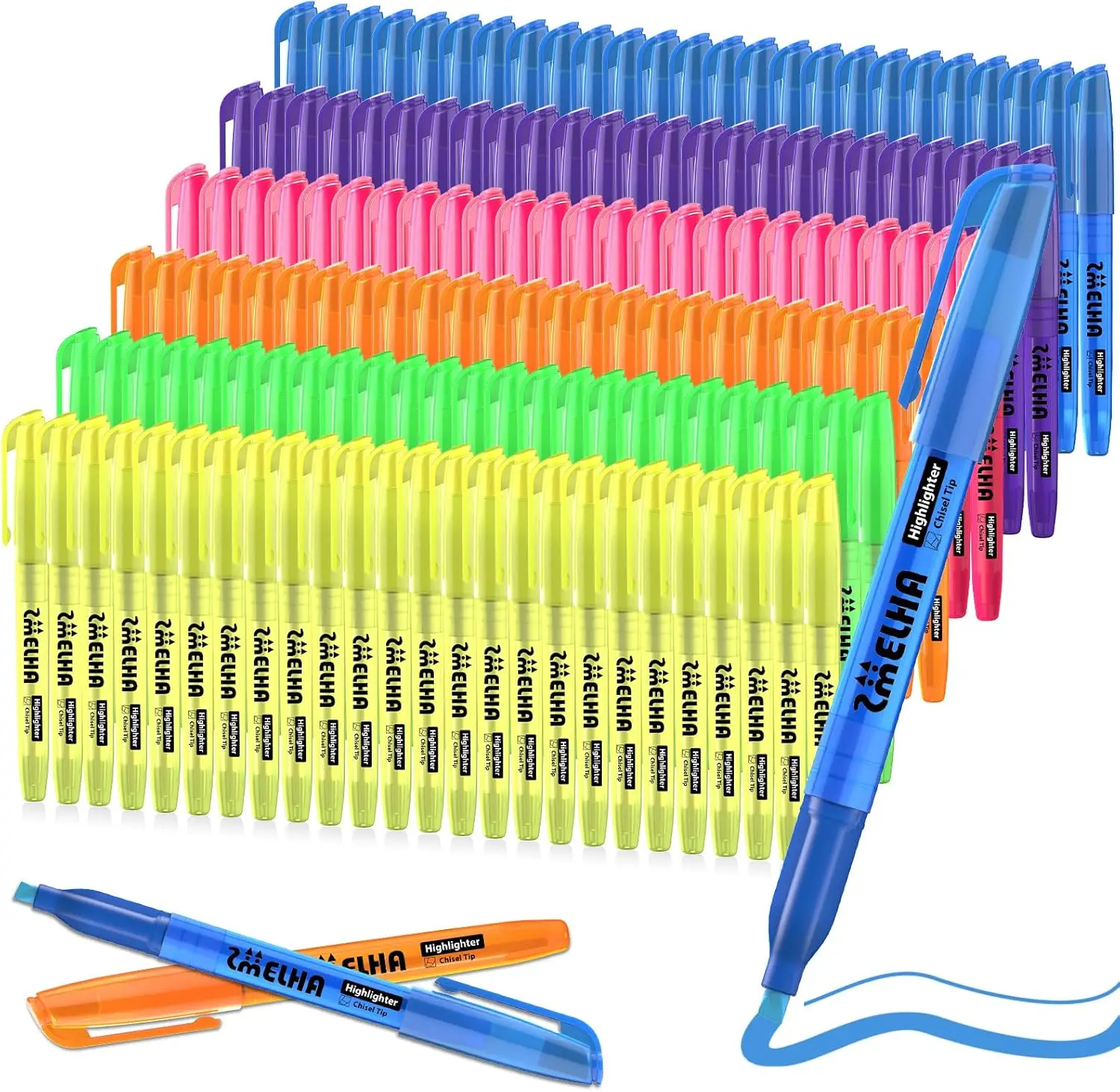 150 Pack Assorted Color Highlighters, Chisel Tip, Quick Dry for Office School Home Use
150 Pack Assorted Color Highlighters, Chisel Tip, Quick Dry for Office School Home Use