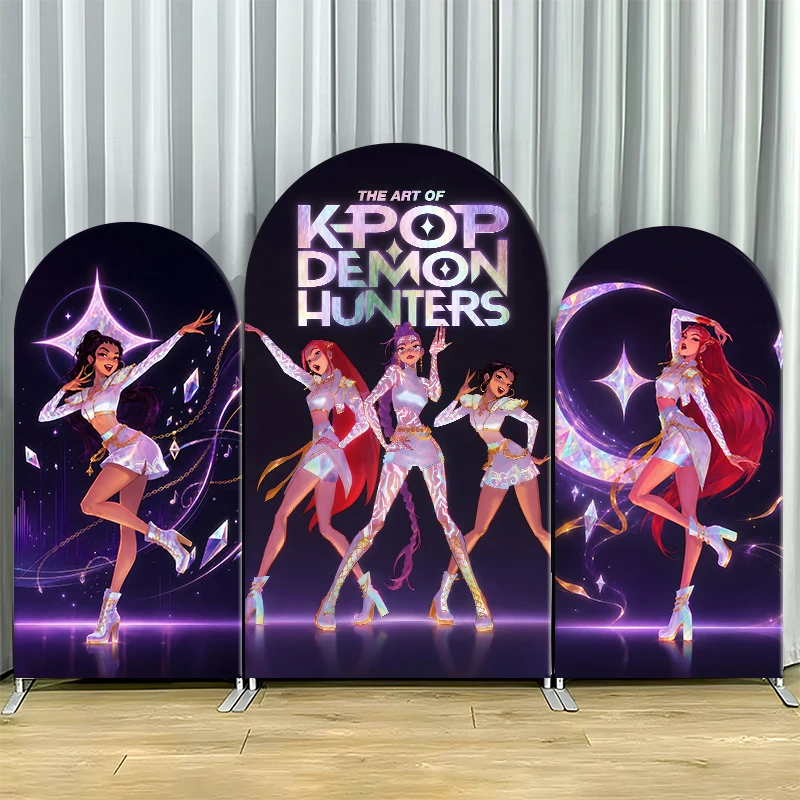 Kpop Demon Hunters Arch Backdrop Cover Birthday Party Photo Background Banner Girl Group Neon Stage Music Theme Event Decor
Kpop Demon Hunters Arch Backdrop Cover Birthday Party Photo Background Banner Girl Group Neon Stage Music Theme Event Decor