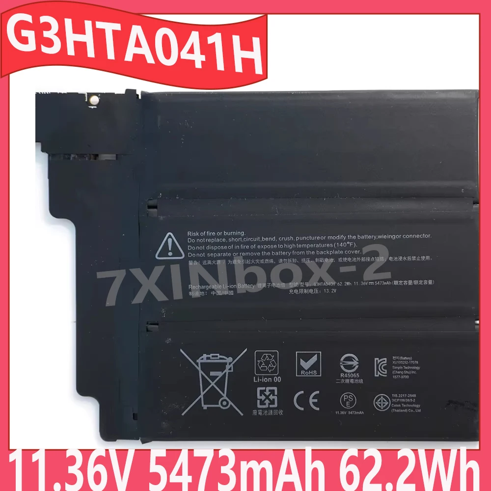 G3HTA041H G3HTA040H 11.36V 5473mAh 62.2Wh Laptop Battery For Microsoft Surface Book 2 15" 1813 1793 KEYBOARD BASE
G3HTA041H G3HTA040H 11.36V 5473mAh 62.2Wh Laptop Battery For Microsoft Surface Book 2 15" 1813 1793 KEYBOARD BASE