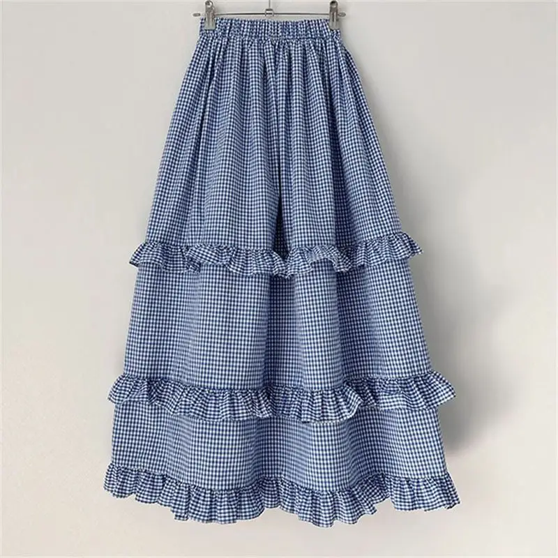 Korejpaa Ruffled Women Skirt Korean Fashion Plaid High Waist Midi Skirts Outwear Casual Elastic A Line Spring Summer Clothes
Korejpaa Ruffled Women Skirt Korean Fashion Plaid High Waist Midi Skirts Outwear Casual Elastic A Line Spring Summer Clothes