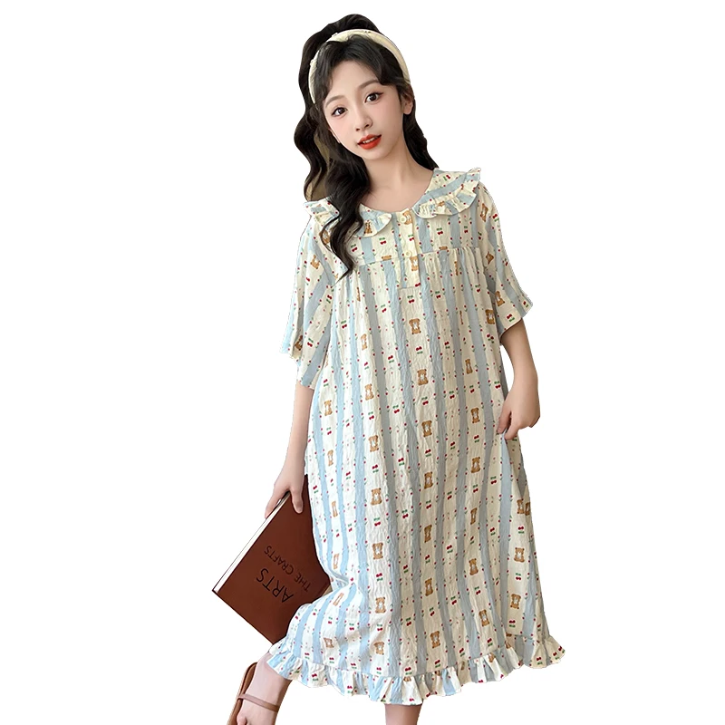 Girls Nightgowns Short Sleeve Sleepwear Sweetheart Nightgowns Softy Sleep Shirts Sleepwear Princess Nightdress Teen Size 3-13Y 
Girls Nightgowns Short Sleeve Sleepwear Sweetheart Nightgowns Softy Sleep Shirts Sleepwear Princess Nightdress Teen Size 3-13Y