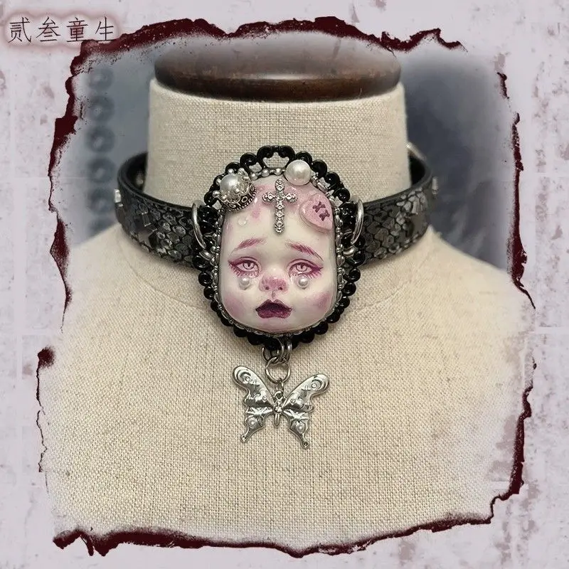 2025 New Punk Y2K Doll Necklace Design Punk Human Face Leather Pink Choker for Women Jewelry Gift Accessories
2025 New Punk Y2K Doll Necklace Design Punk Human Face Leather Pink Choker for Women Jewelry Gift Accessories