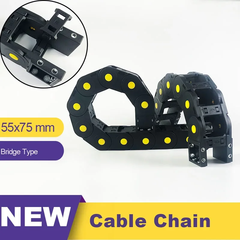55*75 55x75 Nylon Plastic Transmission Cable Chain Bridge Type Drag Leaf Chain Towline 55 Wire Carrier
55*75 55x75 Nylon Plastic Transmission Cable Chain Bridge Type Drag Leaf Chain Towline 55 Wire Carrier