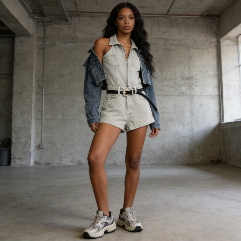 Women Denim Jump Suits One Piece Sleeveless Backless Zipper Short Rolled Hem Pant Belt Y2k Streetwear Jumpsuit Beach 2026 summer
Women Denim Jump Suits One Piece Sleeveless Backless Zipper Short Rolled Hem Pant Belt Y2k Streetwear Jumpsuit Beach 2026 summer