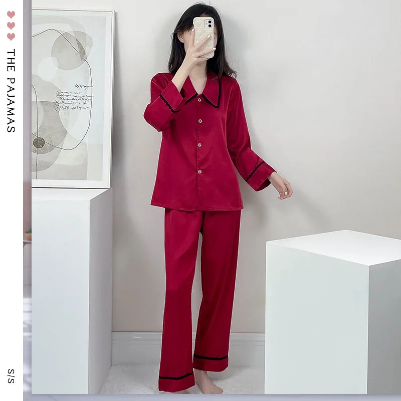 Женский пижамный комплект: новая модель, минималистичный, тонкий, сексуальный, с длинными рукавами и брюками, дышащий.
Женский пижамный комплект: новая модель, минималистичный, тонкий, сексуальный, с длинными рукавами и брюками, дышащий.