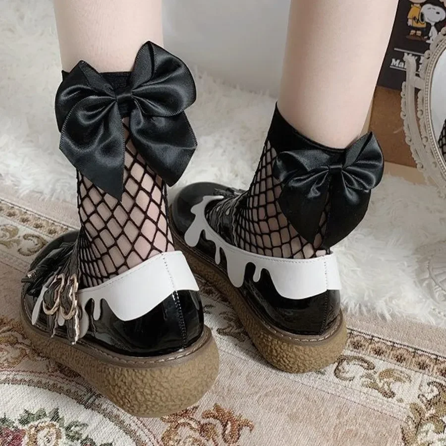 Женские черные сетчатые короткие носки до щиколотки, носки с бантом, носки принцессы Лолиты для девочек, белые кружевные носки с рыболовной сеткой, короткие носки
Женские черные сетчатые короткие носки до щиколотки, носки с бантом, носки принцессы Лолиты для девочек, белые кружевные носки с рыболовной сеткой, короткие носки