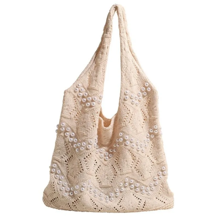 Boho Crochet Beach Tote Shoulder Bag with Colored Beads Colorful Aesthetic Hippie Knit Bag for Women
Boho Crochet Beach Tote Shoulder Bag with Colored Beads Colorful Aesthetic Hippie Knit Bag for Women