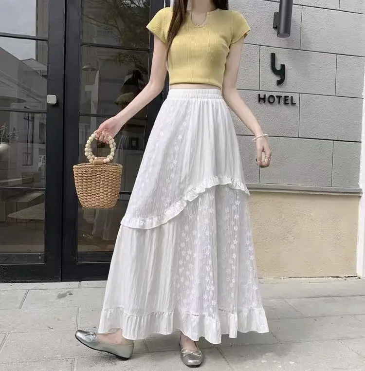 2026 New Irregular Lace Stitching Skirt Female High Waist Loose Thin Skirts Women Fashion Long A-line Umbrella Skirts U79
2026 New Irregular Lace Stitching Skirt Female High Waist Loose Thin Skirts Women Fashion Long A-line Umbrella Skirts U79