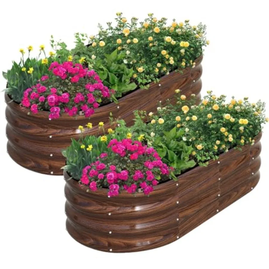 Galvanized Raised Garden Bed Outdoor 2 Pcs 4x2x1ft Oval Metal Planter Box for Planting Plants Vegetables
Galvanized Raised Garden Bed Outdoor 2 Pcs 4x2x1ft Oval Metal Planter Box for Planting Plants Vegetables