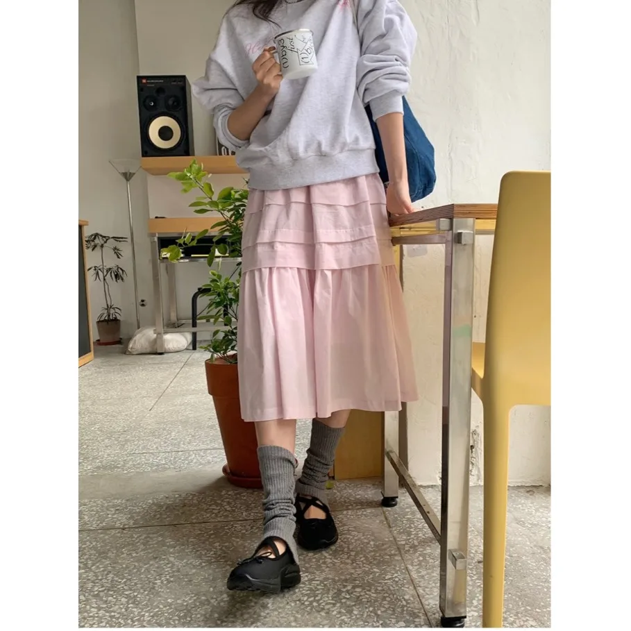Versatile Korean Sle Elastic Waist Skirt Layered f-length Skirts for All Seasons Streetwear Campus Travel Casual Wear
Versatile Korean Sle Elastic Waist Skirt Layered f-length Skirts for All Seasons Streetwear Campus Travel Casual Wear