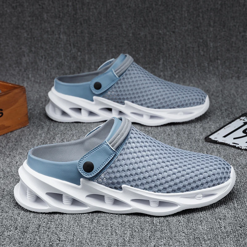 Men's Summer Outdoor Sports Sandals Anti-Slip Driving Half Slippers Breathable Mesh Lined Slip-On Beach Shoes Flat Rubber Sole
Men's Summer Outdoor Sports Sandals Anti-Slip Driving Half Slippers Breathable Mesh Lined Slip-On Beach Shoes Flat Rubber Sole