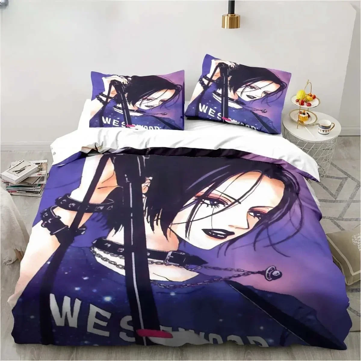 3D Print Cartoons Black Stone NANA Manga Printed Bed Set Duvet Cover Pillowcase Bedding Set Linen Sheet Quilt Cover Queen Size
3D Print Cartoons Black Stone NANA Manga Printed Bed Set Duvet Cover Pillowcase Bedding Set Linen Sheet Quilt Cover Queen Size