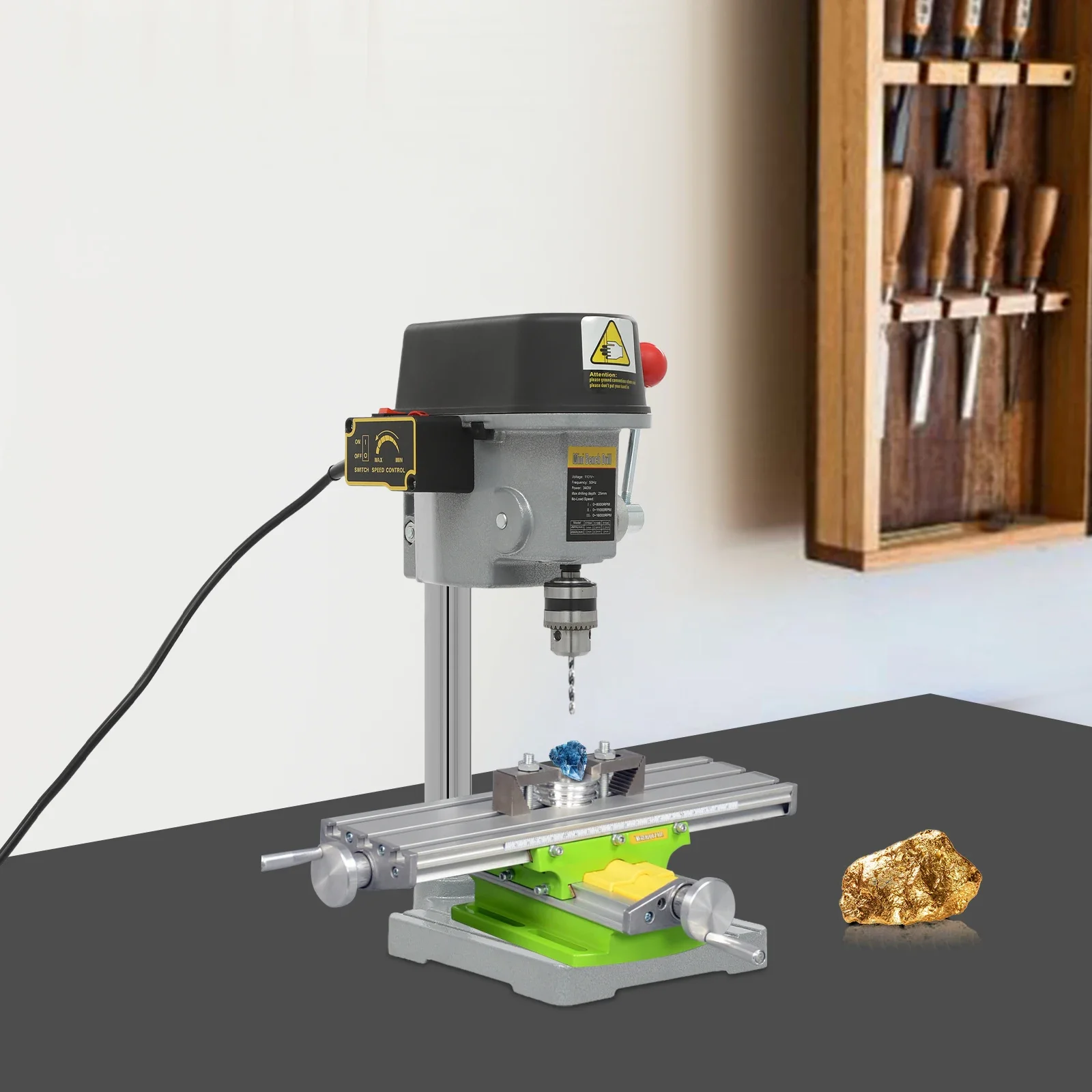 Electric Mini Drill Press 340W Benchtop Drilling Press w/3-level Speed Adjustment for Drilling Iron Plastic Board Metal Board
Electric Mini Drill Press 340W Benchtop Drilling Press w/3-level Speed Adjustment for Drilling Iron Plastic Board Metal Board