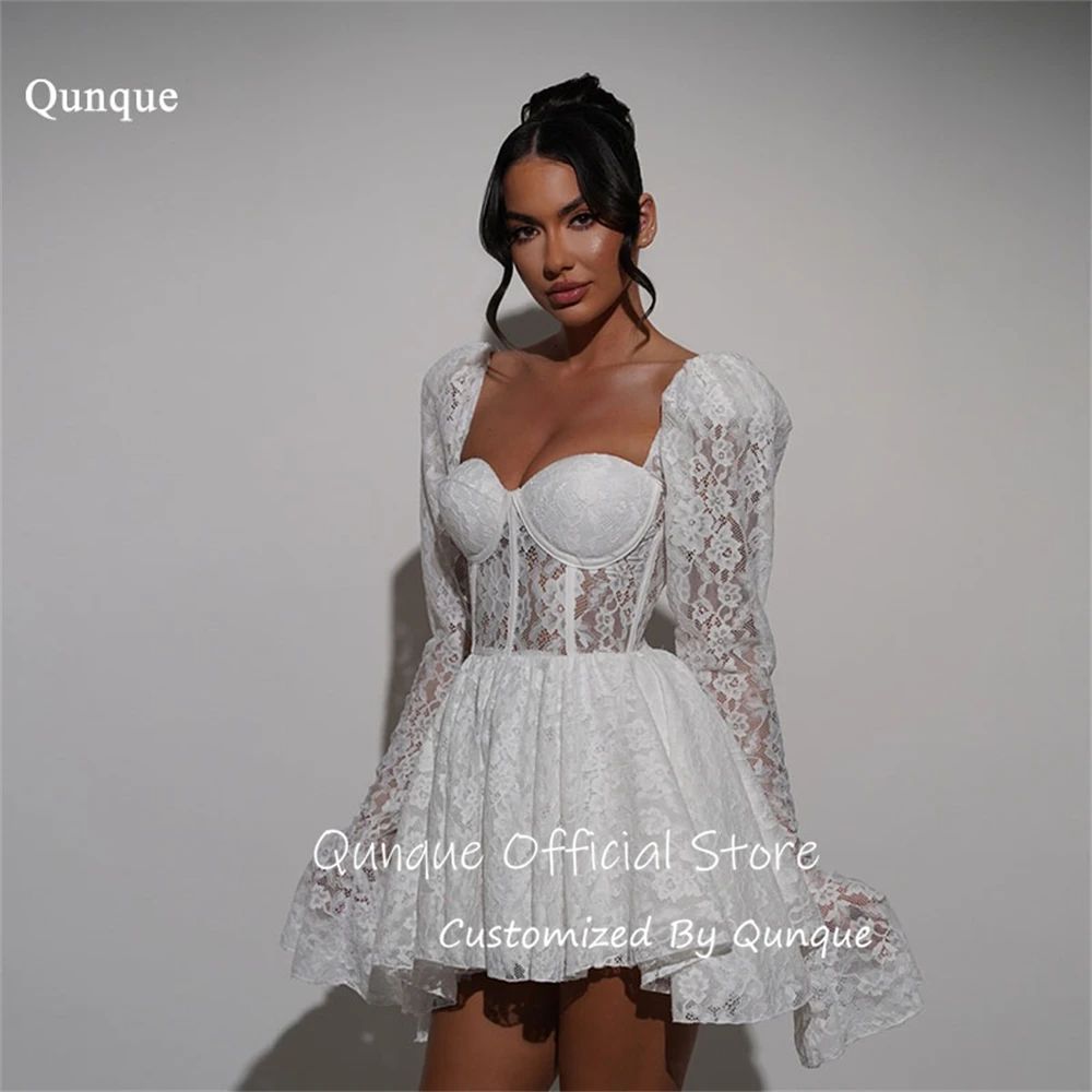 Qunque Boho Puff Sleeves Lace Cocktail Dresses Short Women's Formal Evening Gowns Romantic Birthday Dress Party Gowns Customized
Qunque Boho Puff Sleeves Lace Cocktail Dresses Short Women's Formal Evening Gowns Romantic Birthday Dress Party Gowns Customized
