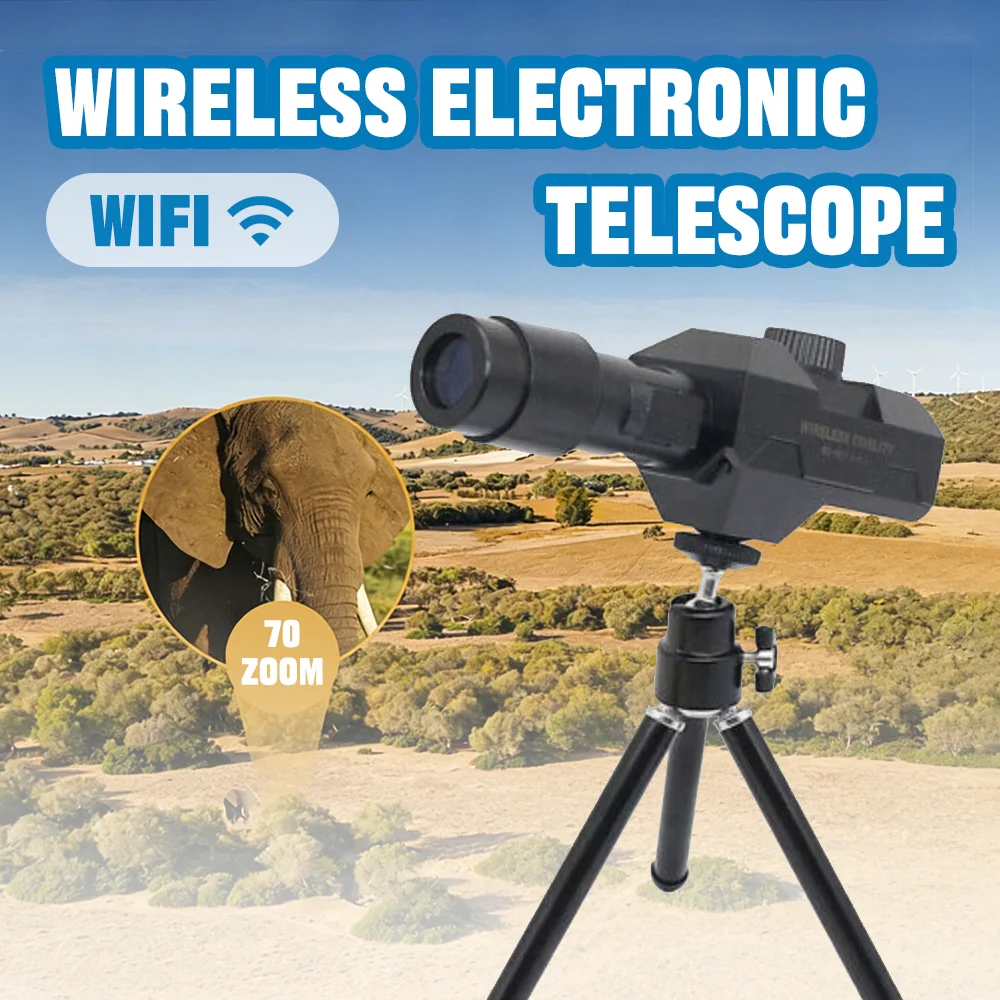 70X Digital Telescope Eyepiece Camera HD Monocular 1920x1080 Video For Astronomy Wildlife Observation Bird Watching WiFi APP
70X Digital Telescope Eyepiece Camera HD Monocular 1920x1080 Video For Astronomy Wildlife Observation Bird Watching WiFi APP
