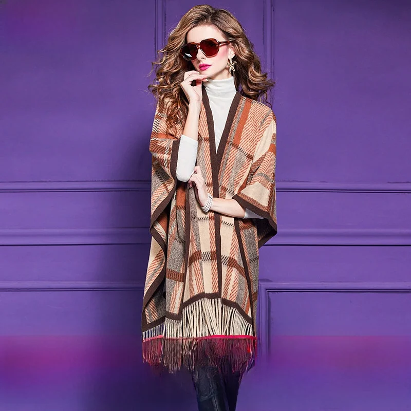 Elegant Plaid Scarf Shawl Women's Winter Thickened Tassel High-End Feel Dual-use Lady's Coat Stylish Cowl Neck Wrap
Elegant Plaid Scarf Shawl Women's Winter Thickened Tassel High-End Feel Dual-use Lady's Coat Stylish Cowl Neck Wrap
