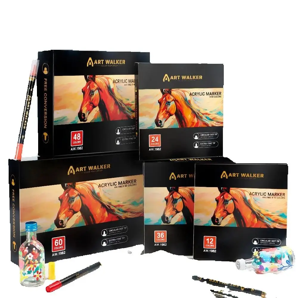 12-60pcs Acrylic Color Markers Round Brush Soft Double Heads Painted for Wood Ceramic Festival DIY Box Gfit Marker Art Supply
12-60pcs Acrylic Color Markers Round Brush Soft Double Heads Painted for Wood Ceramic Festival DIY Box Gfit Marker Art Supply