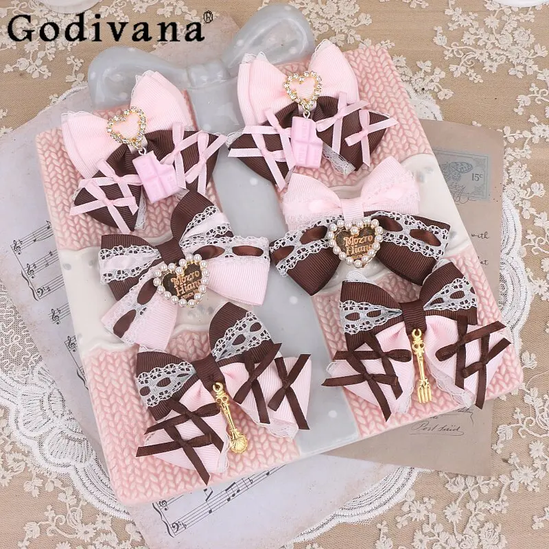 Original Handmade Japanese Sweet Lolita Pink Hairpin Mine Production Women's Cute Bow Lace Hair Clipn Princess Hair Accessories
Original Handmade Japanese Sweet Lolita Pink Hairpin Mine Production Women's Cute Bow Lace Hair Clipn Princess Hair Accessories