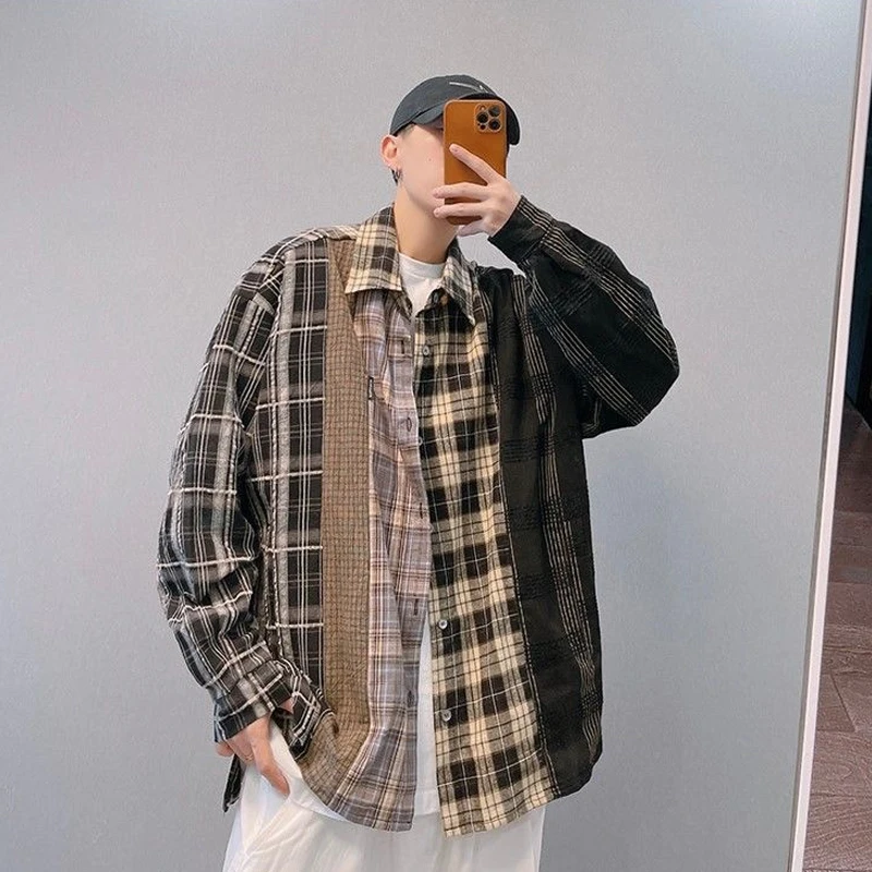 Women Fashion New Single Breasted Vintage Patchwork Loose Long Sleeve Thin Shirt Jacket American High Street Plaid Shirt
Women Fashion New Single Breasted Vintage Patchwork Loose Long Sleeve Thin Shirt Jacket American High Street Plaid Shirt