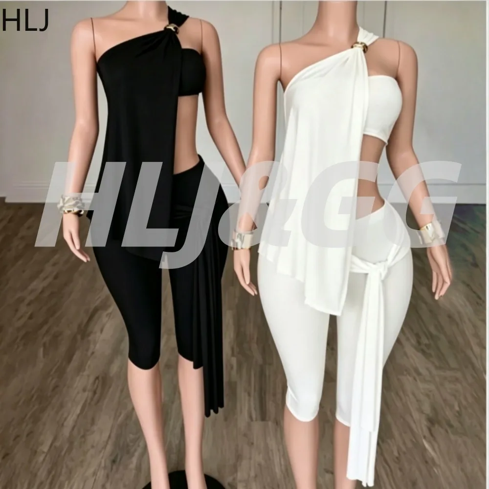 HLJ Elegant Solid Color 2-Piece Set for Women Gold Buckle Detail Patchwork One Shoulder Draped Crop Top + Pants Matching Sets
HLJ Elegant Solid Color 2-Piece Set for Women Gold Buckle Detail Patchwork One Shoulder Draped Crop Top + Pants Matching Sets