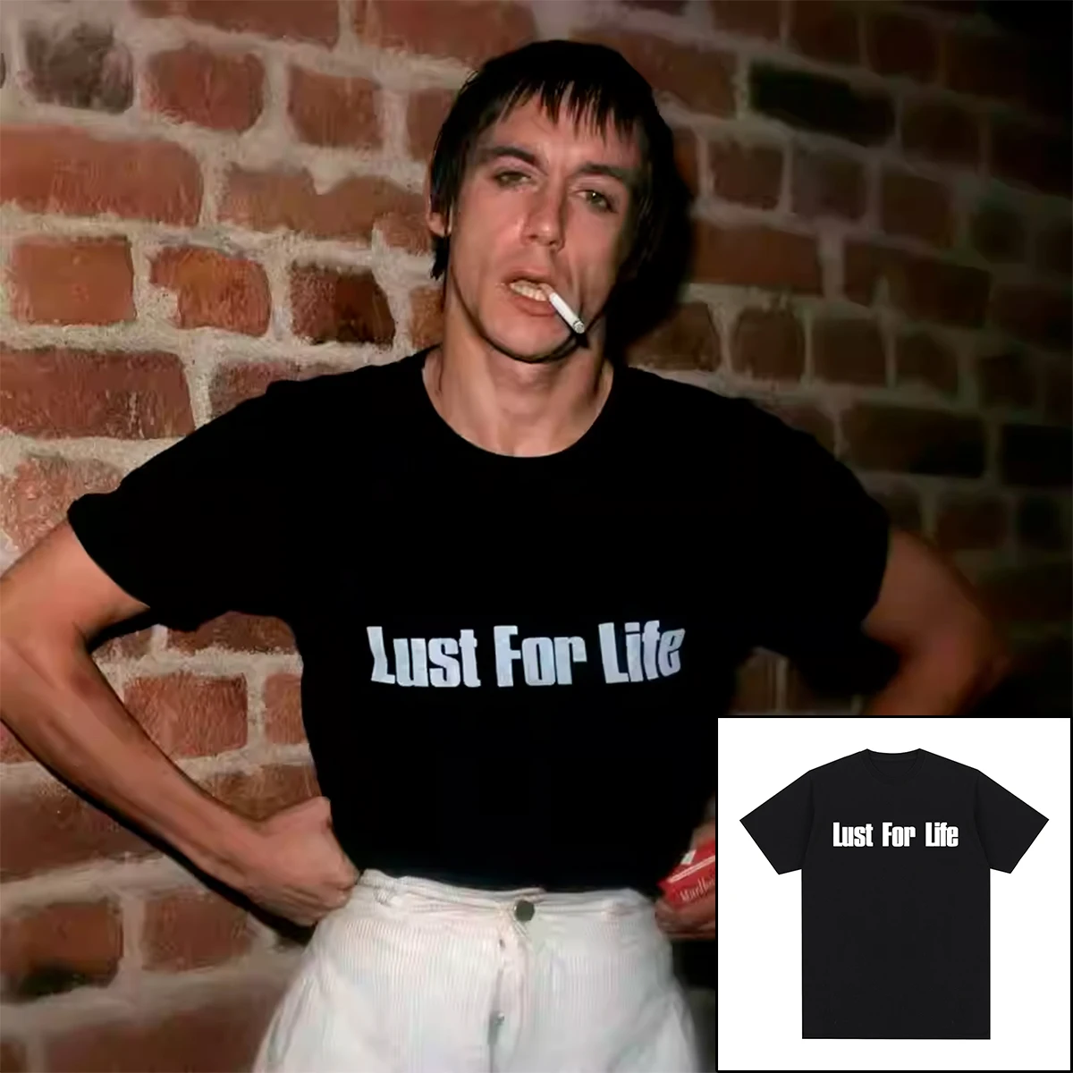 Lust For Life Worn By Iggy Pop Винтажная футболка Модная повседневная хлопковая мужская футболка в стиле панк-рок Новая футболка Женские топы
Lust For Life Worn By Iggy Pop Винтажная футболка Модная повседневная хлопковая мужская футболка в стиле панк-рок Новая футболка Женские топы