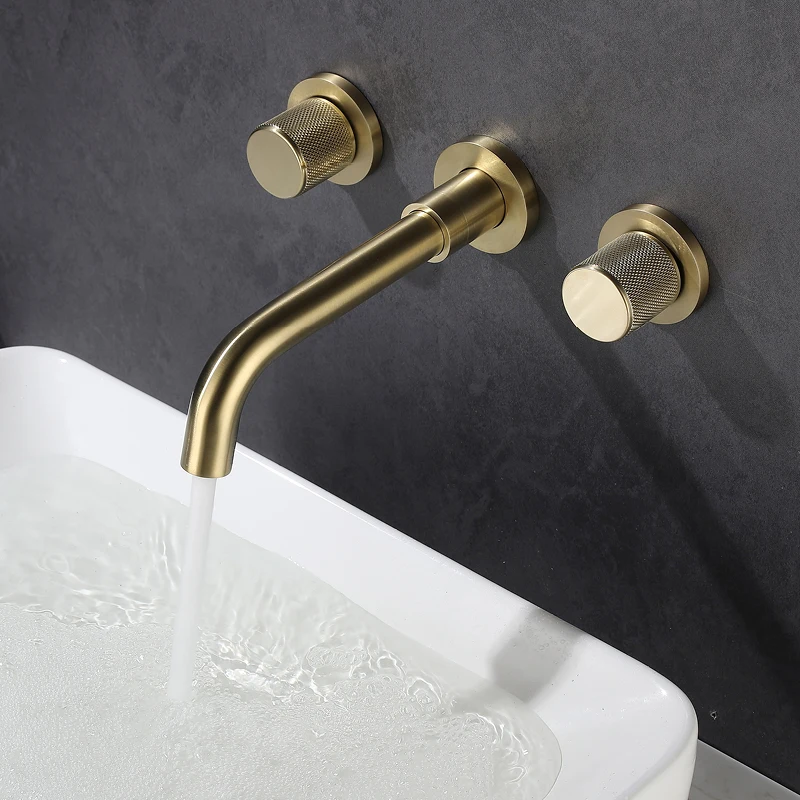 Bathroom Wall Mounted Tub Filler Faucet Extra Long Spout Brushed Gold Two Handle Bathtub Faucet Set with Brass Rough in Valve
Bathroom Wall Mounted Tub Filler Faucet Extra Long Spout Brushed Gold Two Handle Bathtub Faucet Set with Brass Rough in Valve