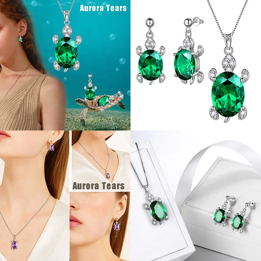 Aurora Tears Tutrle Jewelry 925 Sterling Silver Women Sea Animal Turtle Necklace/Earring/Ring/Bracelet Crystal Cubic Zirconia J
Aurora Tears Tutrle Jewelry 925 Sterling Silver Women Sea Animal Turtle Necklace/Earring/Ring/Bracelet Crystal Cubic Zirconia J