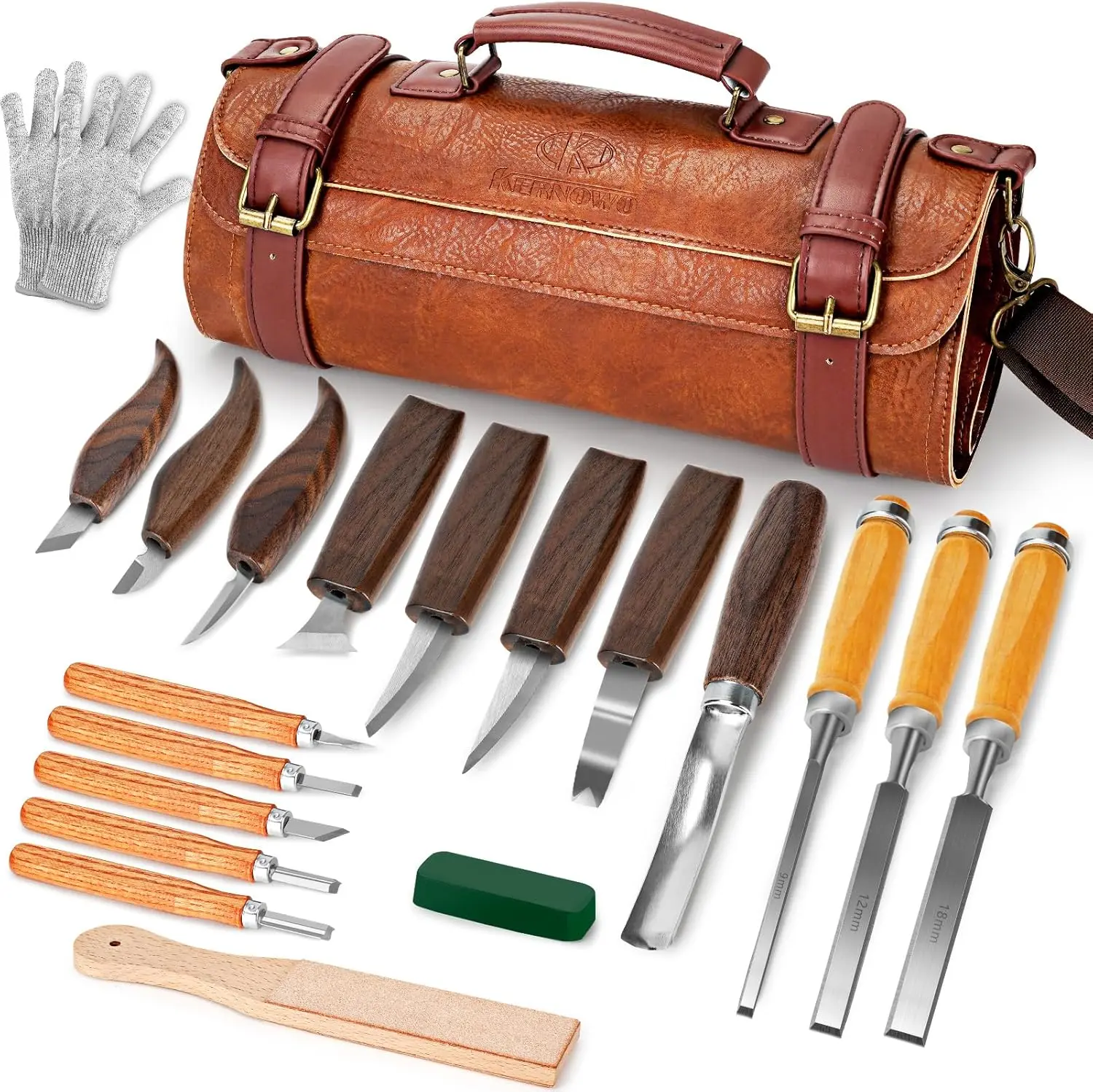 20Pcs Wood Carving Kit with Leather Bag, Whittling Tools for Beginners & Experts
20Pcs Wood Carving Kit with Leather Bag, Whittling Tools for Beginners & Experts