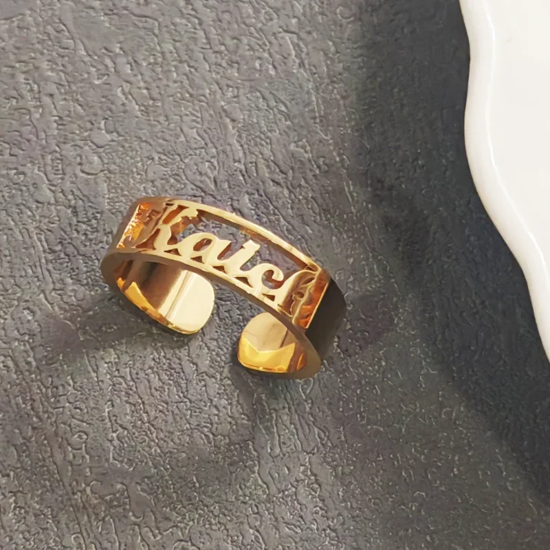 Custom Name Hollow Ring for Women Personalized Stainless Steel 18K Open Ring Ring Female Jewelry Birthday Party Gift Girlfriend
Custom Name Hollow Ring for Women Personalized Stainless Steel 18K Open Ring Ring Female Jewelry Birthday Party Gift Girlfriend