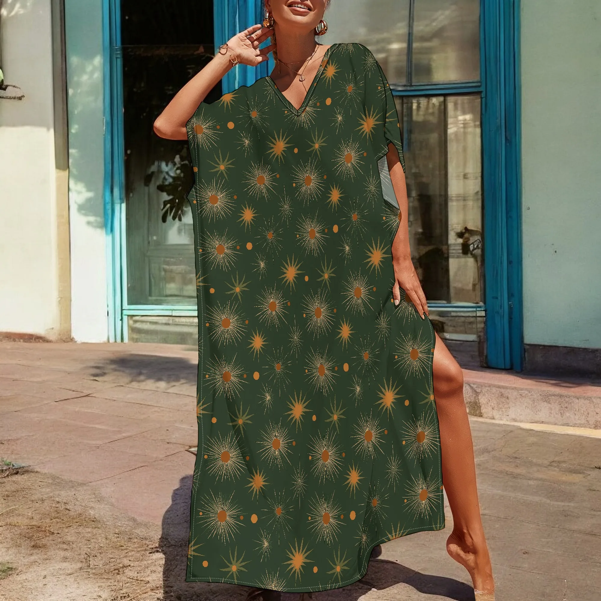 Afrocentric Plus Size Dress Starburst Print V-Neck Loose Fit 3XL Casual or Fall Wear
Afrocentric Plus Size Dress Starburst Print V-Neck Loose Fit 3XL Casual or Fall Wear