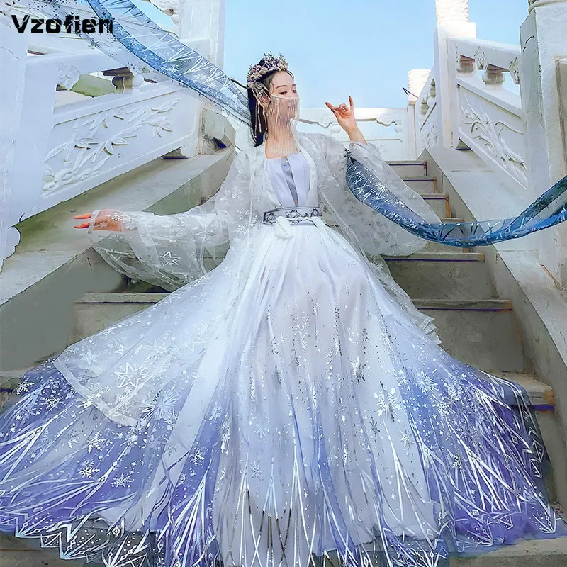 Ancient Chinese Hanfu Costume Traditional Folk Dress Classical Tang Dynasty Princess Dance Stage Performance Fairy Suit Cosplay
Ancient Chinese Hanfu Costume Traditional Folk Dress Classical Tang Dynasty Princess Dance Stage Performance Fairy Suit Cosplay