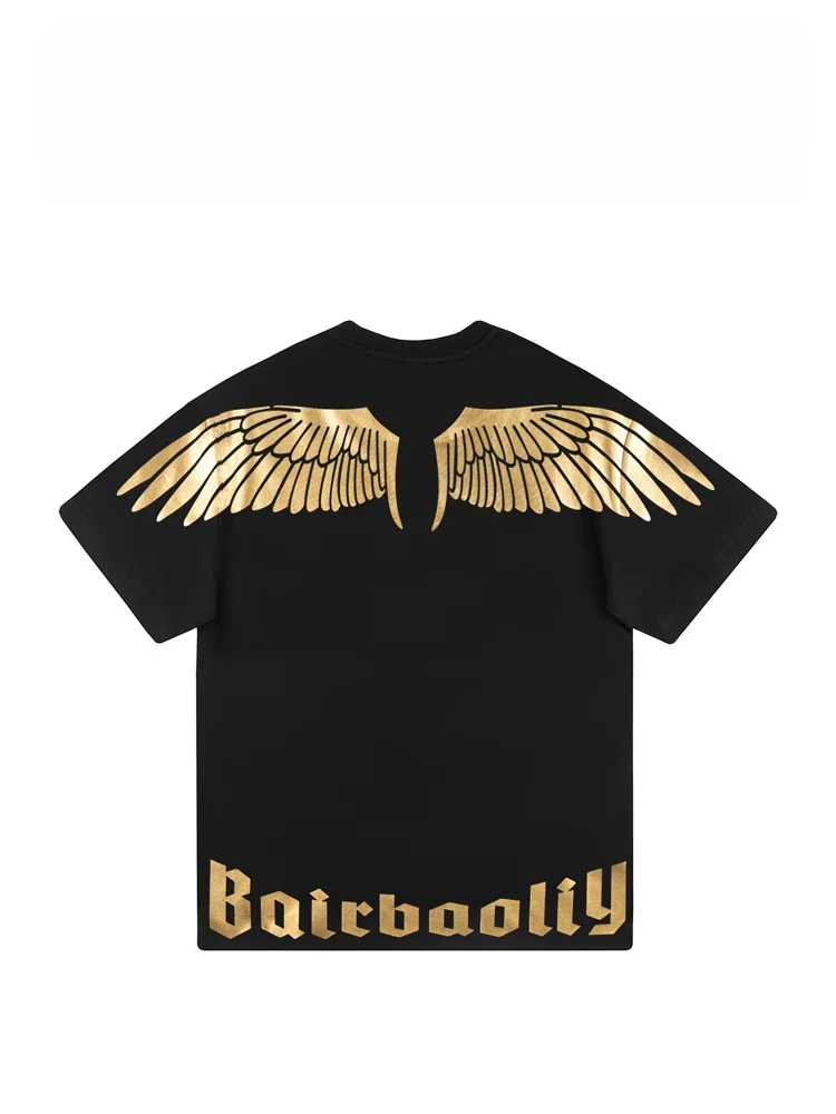 Мужская футболка BAIRBAOLIY Luxury Gold Wings с коротким рукавом, модный дизайн, приталенный крой, с принтом, городской стиль, дышащая, летняя
Мужская футболка BAIRBAOLIY Luxury Gold Wings с коротким рукавом, модный дизайн, приталенный крой, с принтом, городской стиль, дышащая, летняя