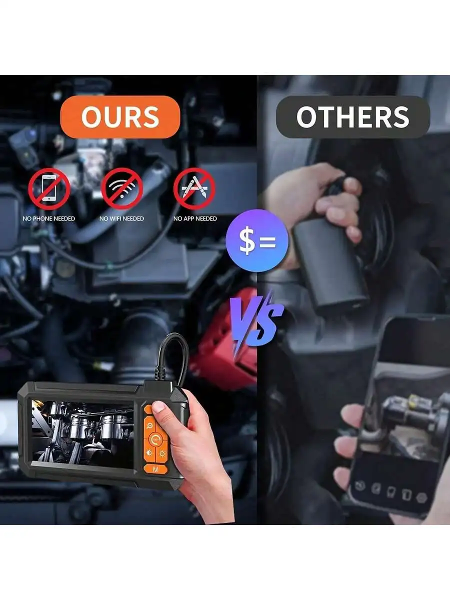1080P HD Industrial Endoscope With 4.3 Inch LCD Screen Semi-Rigid Cable IP67 Waterproof USB Rechargeable
1080P HD Industrial Endoscope With 4.3 Inch LCD Screen Semi-Rigid Cable IP67 Waterproof USB Rechargeable
