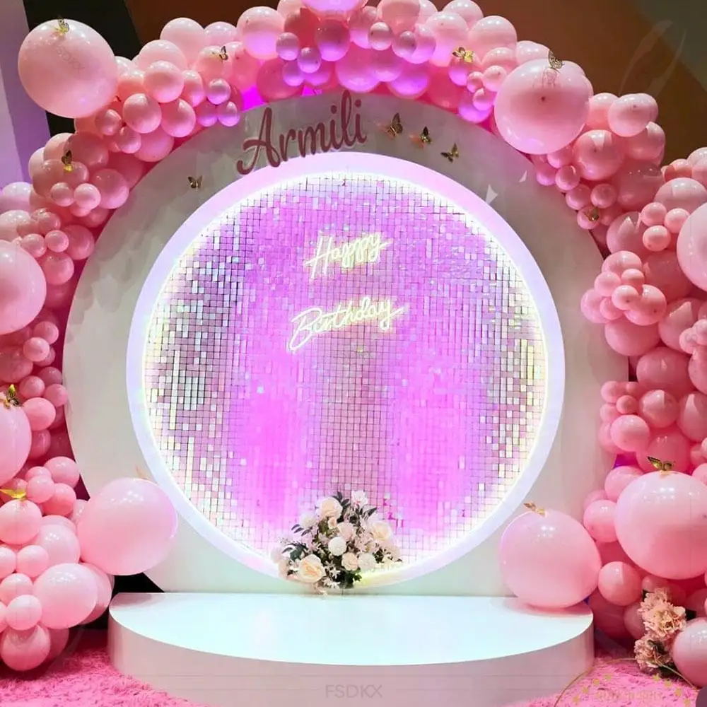 Hot Sale Wedding Decor White Round Shimmer Acrylic Wall Backdrop Decor With Balloon For Party Birtdays Event Backdrop
Hot Sale Wedding Decor White Round Shimmer Acrylic Wall Backdrop Decor With Balloon For Party Birtdays Event Backdrop