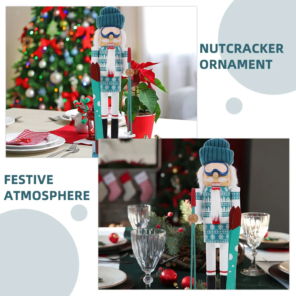 Wooden Nutcracker Christmas Decoration Festive Skiing Soldier Craft for Room Hotel Coffee Shop Xmas Party Favor
Wooden Nutcracker Christmas Decoration Festive Skiing Soldier Craft for Room Hotel Coffee Shop Xmas Party Favor